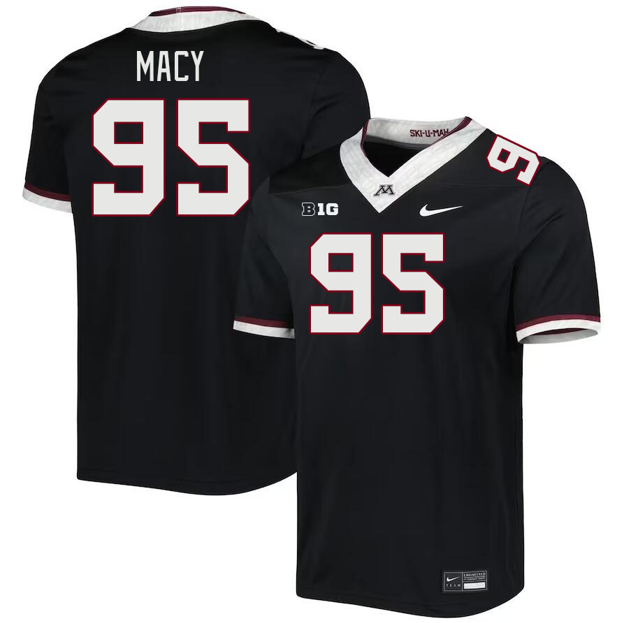 Men #95 Sam Macy Minnesota Golden Gophers College Football Jerseys Stitched-Black